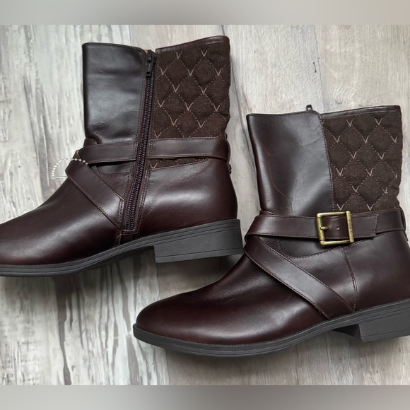 Vionic Holden Thea Ankle Waterproof Leather Upper Zip Ankle Boot Brown Size 6.5 - Picture 3 of 12